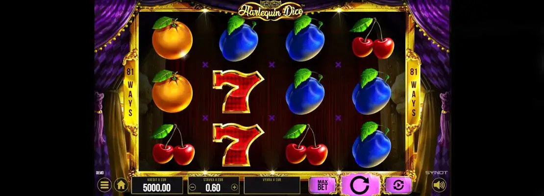 Erste Spielansicht von Harlequin Dice