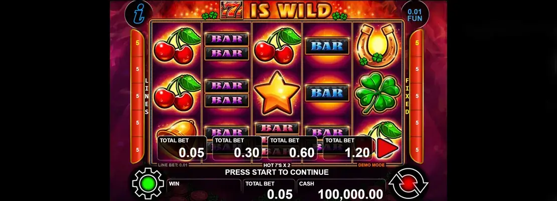 Erste Spielansicht von Hot 7s X 2