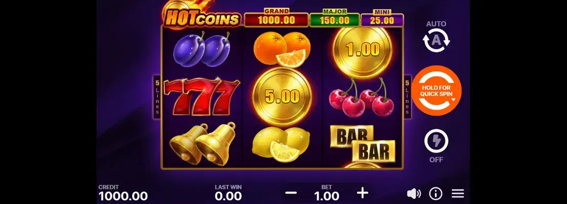 Erste Spielansicht von Hot Coins Hold And Win