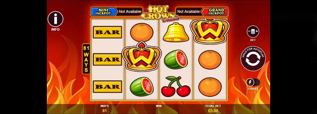 Erste Spielansicht von Hot Crown Deluxe