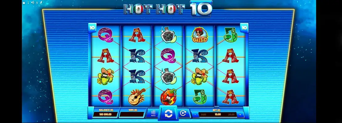 Erste Spielansicht von Hot Hot 10