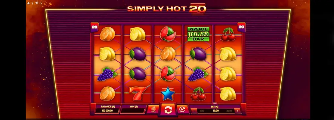 Erste Spielansicht von Hot Hot 20