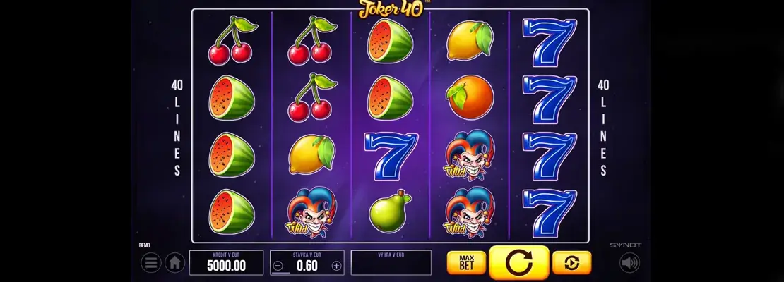 Erste Spielansicht von Joker 40