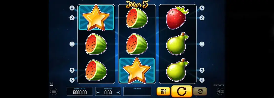 Erste Spielansicht von Joker 5