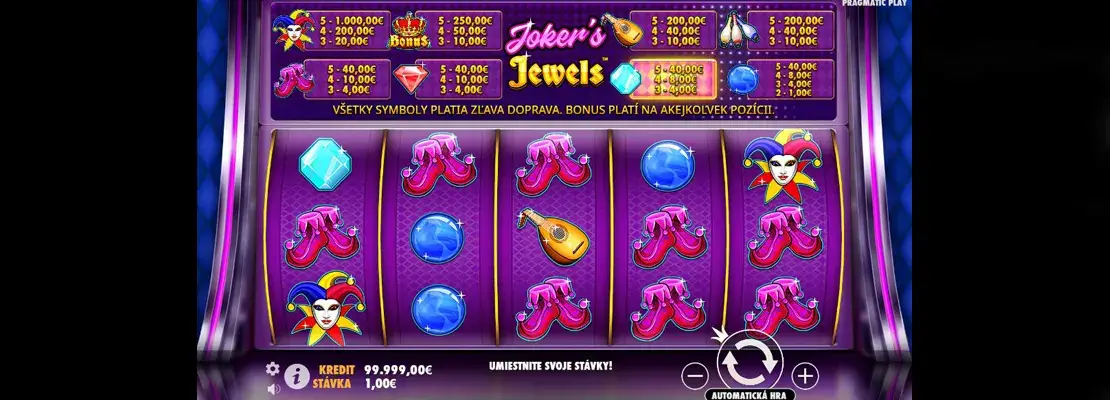 Erste Spielansicht von Jokers Jewels