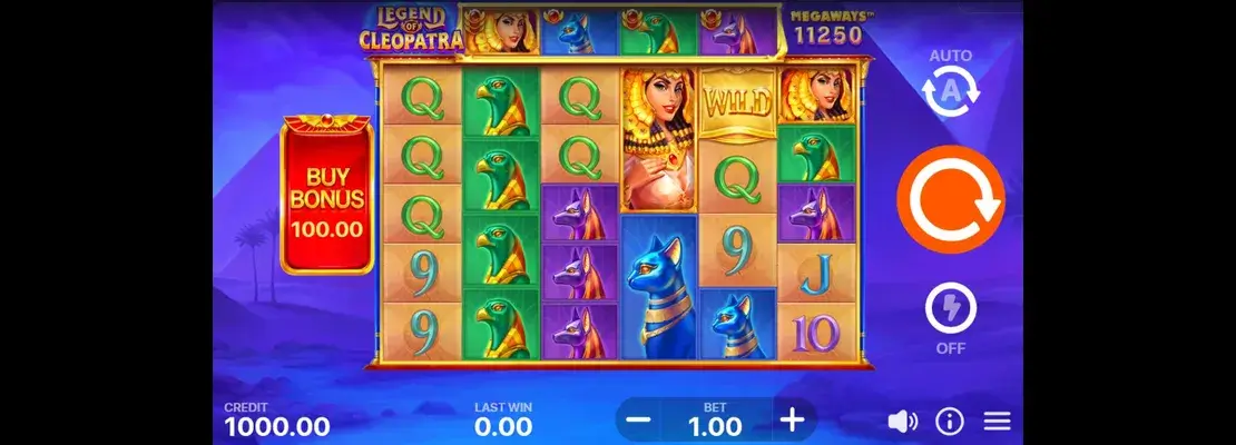 Erste Spielansicht von Legend of Cleopatra Megaways
