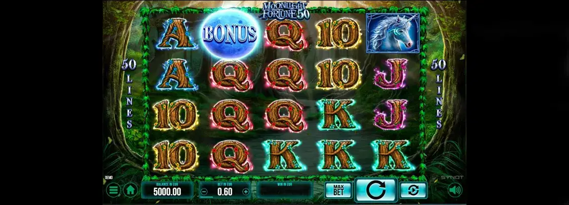 Erste Spielansicht von Moonlight Fortune 50