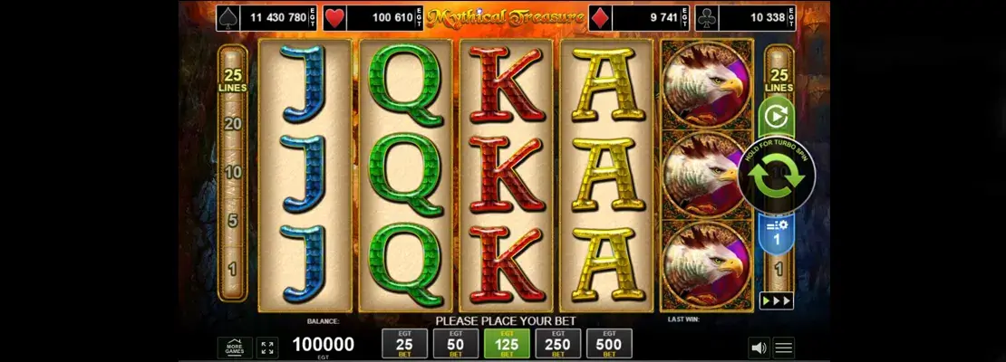 Erste Spielansicht von Mythical Treasure