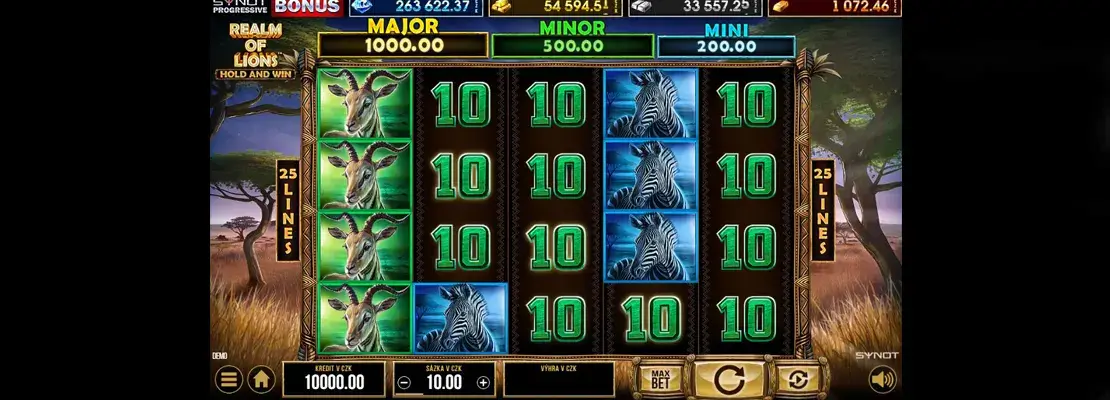 Erste Spielansicht von Realm Of Lions