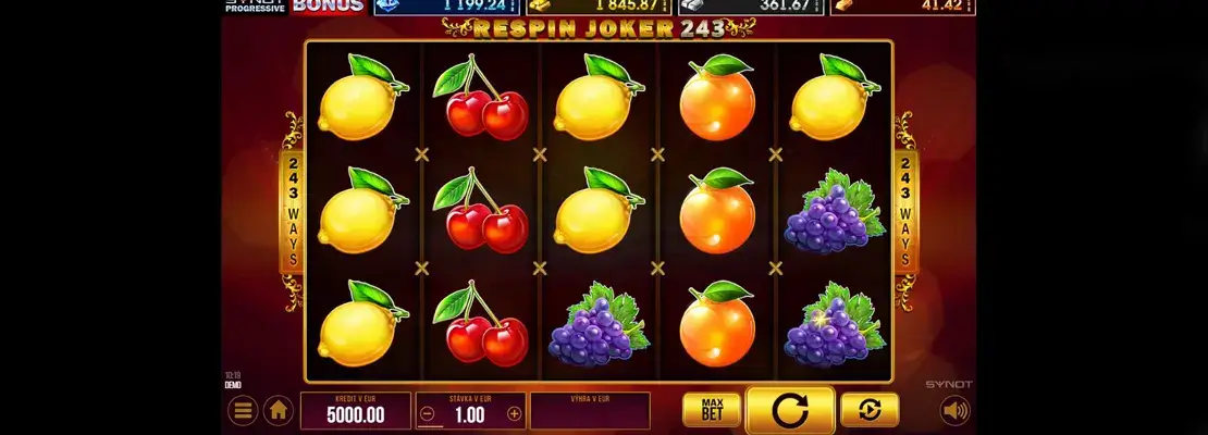 Erste Spielansicht von Respin Joker 243