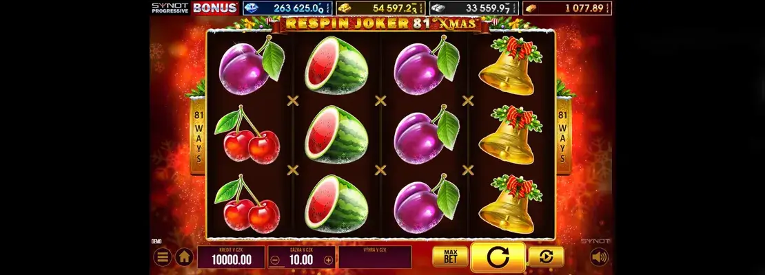 Erste Spielansicht von Respin Joker 81 Xmas