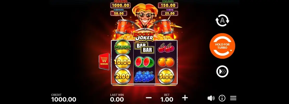 Erste Spielansicht von Rockin Joker Hold And Win