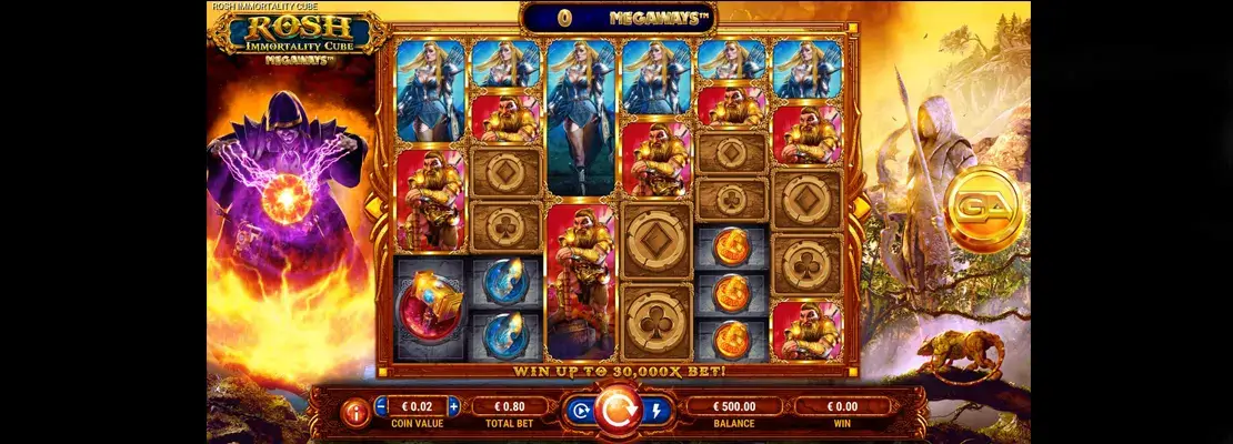 Erste Spielansicht von Rosh Immortality Cube Megaway