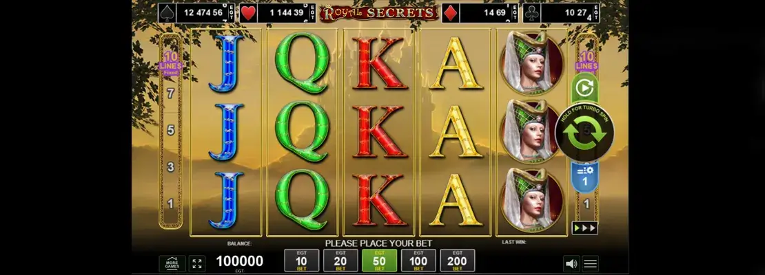 Erste Spielansicht von Royal Secrets