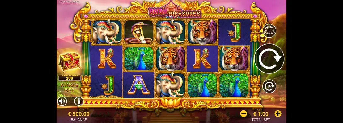 Erste Spielansicht von Ruby Treasures