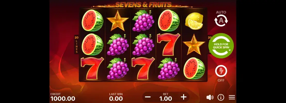 Erste Spielansicht von Sevens And Fruits