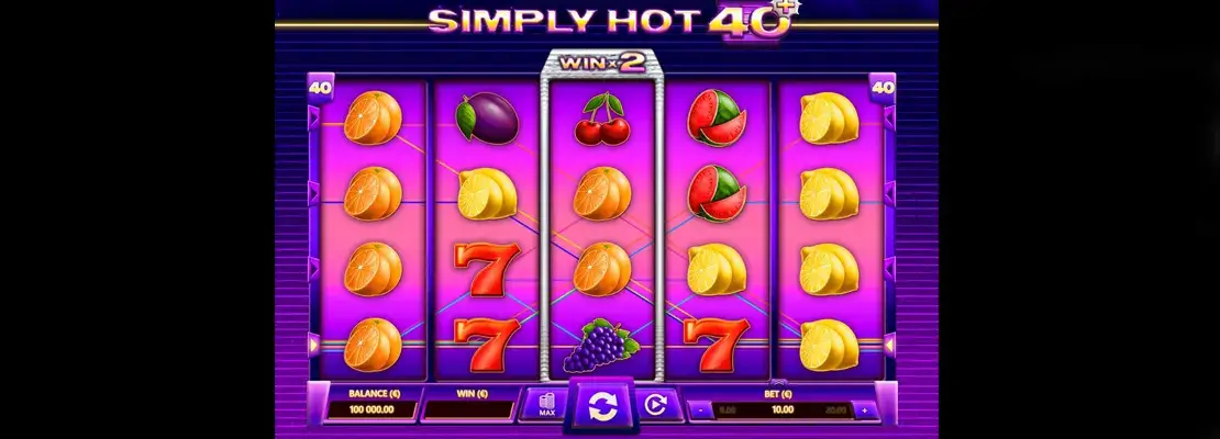 Erste Spielansicht von Simply Hot 40 Plus