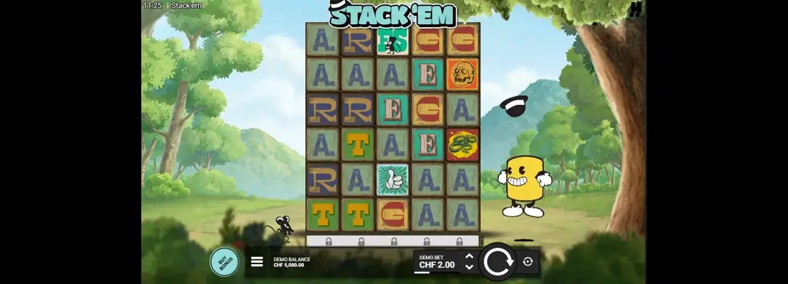 Erste Spielansicht von Stack Em