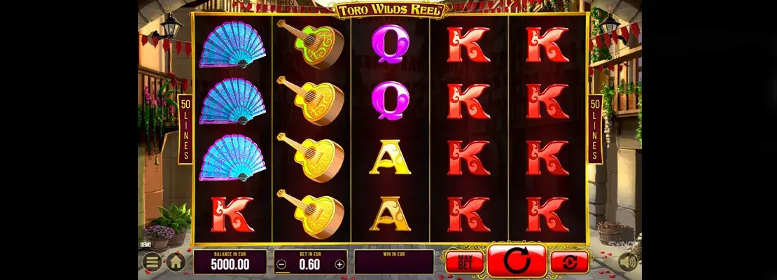 Erste Spielansicht von Toro Wilds Reel