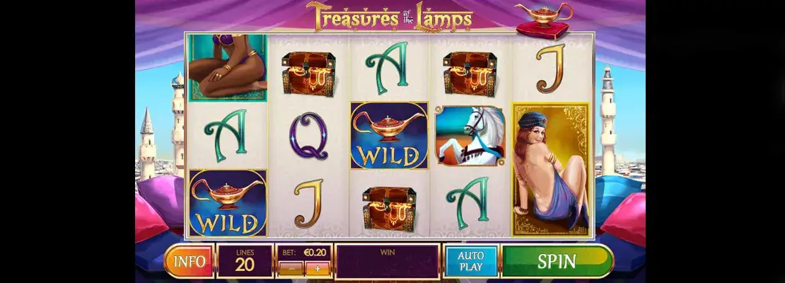 Erste Spielansicht von Treasures Of The Lamps