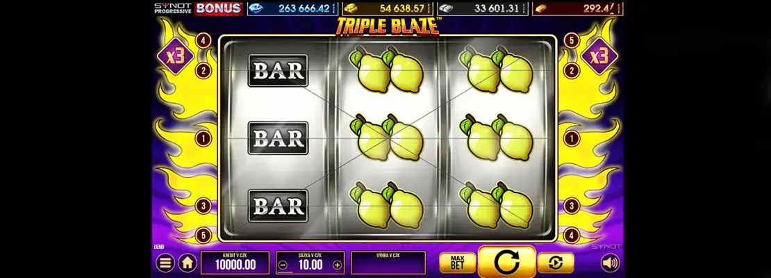 Erste Spielansicht von Triple Blaze