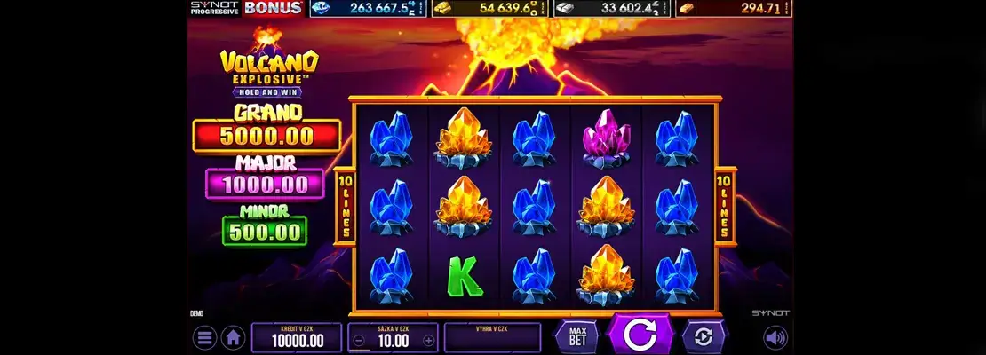 Erste Spielansicht von Volcano Explosive