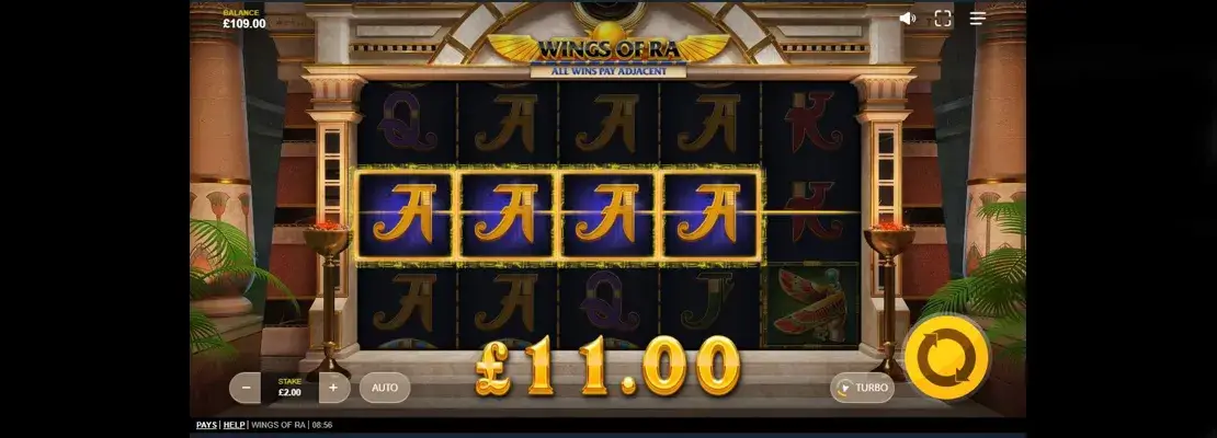 Erste Spielansicht von Wings Of Ra