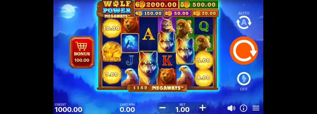 Erste Spielansicht von Wolf Power Megaways