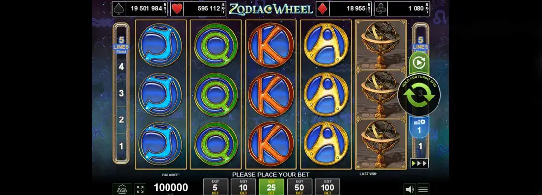 Erste Spielansicht von Zodiac Wheel