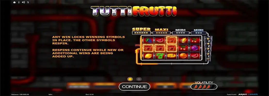 Erste Spielansicht von Tutti Frutti